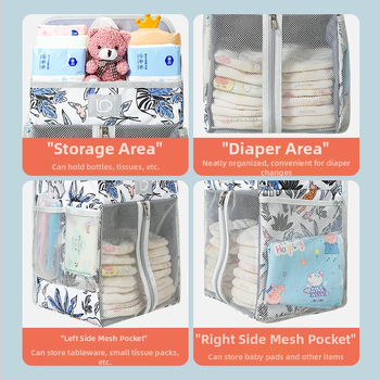 Κρεμαστή τσάντα για βρεφικό δωμάτιο — πολυεστέρας, οργανωτής τοίχου αποθήκευσης μωρού, με καρτούν 3D στυλ