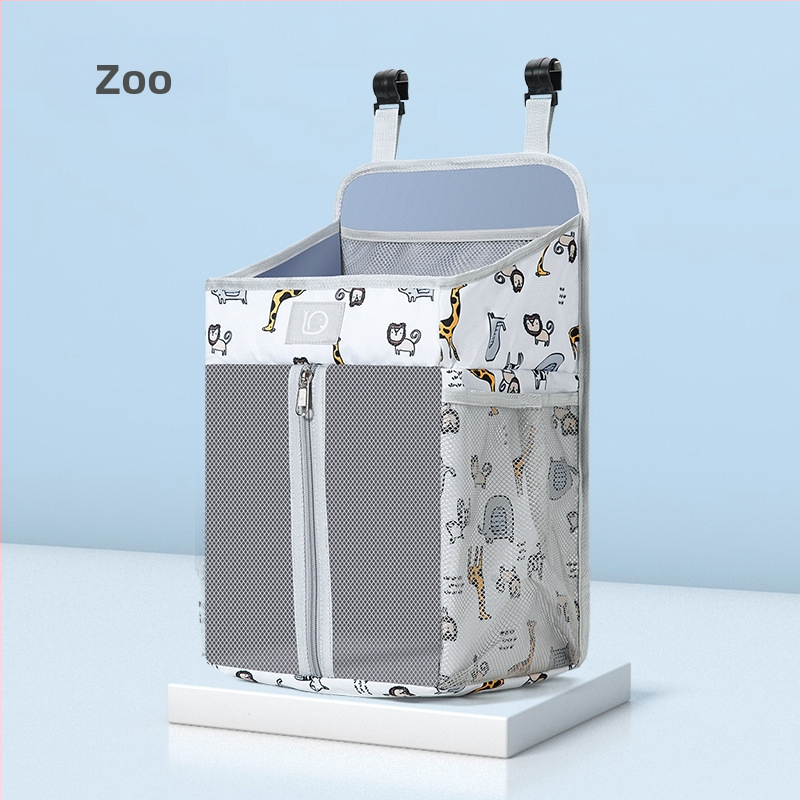 Pakabamas krepšys vaikų kambariui — poliesteris, sieninis laikiklis, daugiafunkcinis organizatorius su karikatūriniu 3D stiliumi