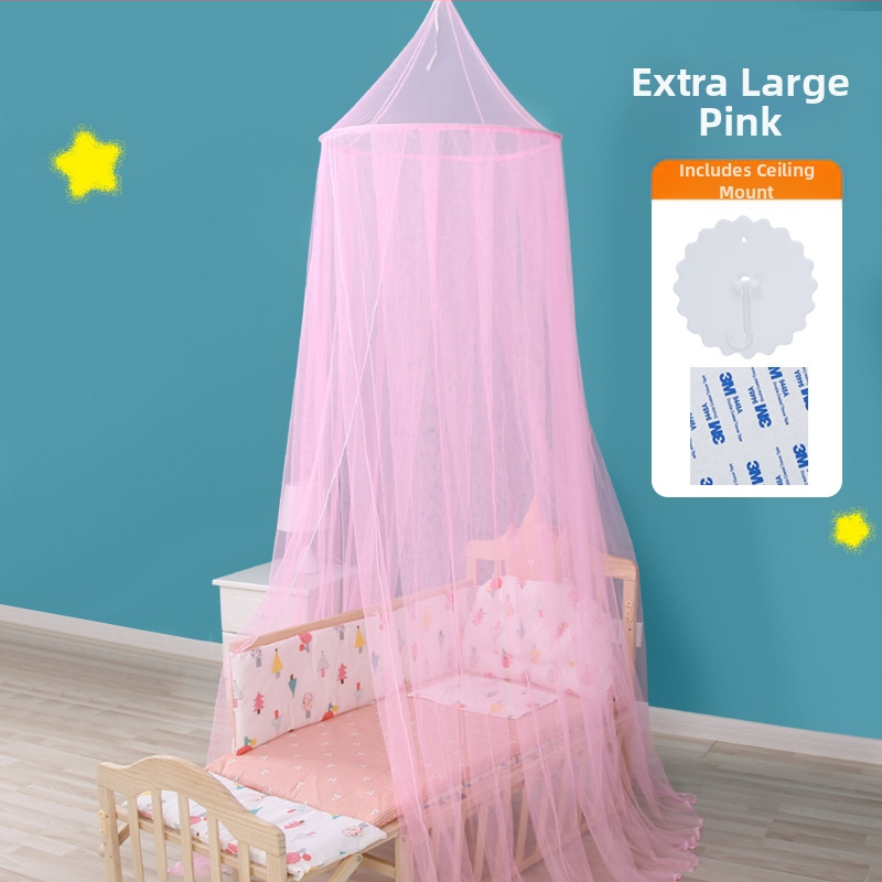 Bērnu gultiņas moskītu tīkls ar pakārtojamā kupola formā, pilns segums, 3 durvis, tērauda rāmis, piemērots zīdaiņiem no 0 līdz 10 mēnešiem