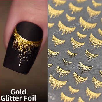 Itutu naljepnice za nokte, pozlaćeno, blještav stil, uzorak 791302893