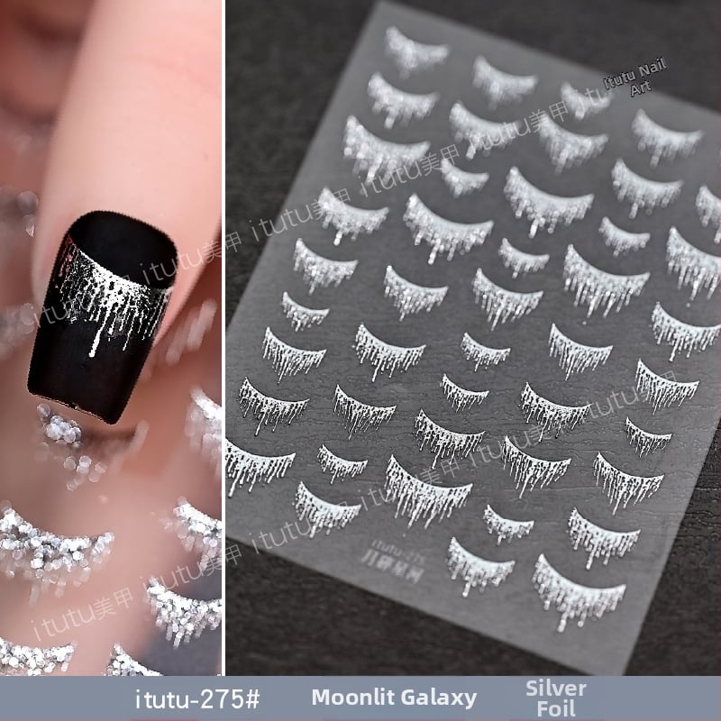 Itutu naljepnice za nokte, pozlaćeno, blještav stil, uzorak 791302893