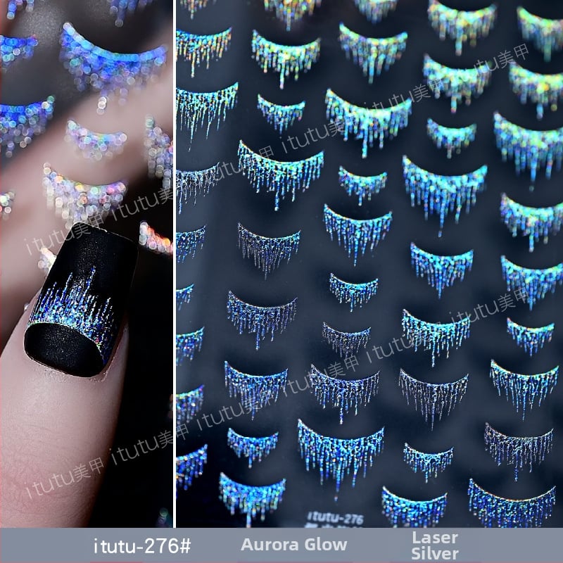 Itutu naljepnice za nokte, pozlaćeno, blještav stil, uzorak 791302893