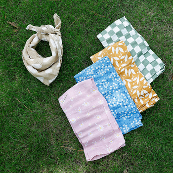 Бебешка кърпа за слюнка от памучна марля, над 95% памук, 5 броя, висока попивност, с десен и печат