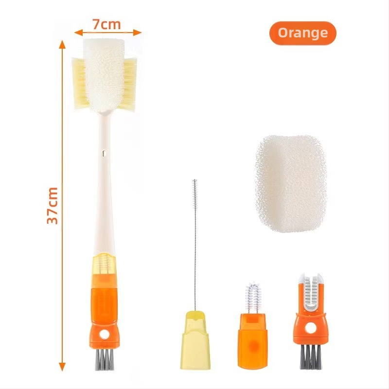 Garā roktura krūžu tīrīšanas birste, 5-1 daudzfunkcionāla sūkļveida tīrīšana krūzēm un pudelēm