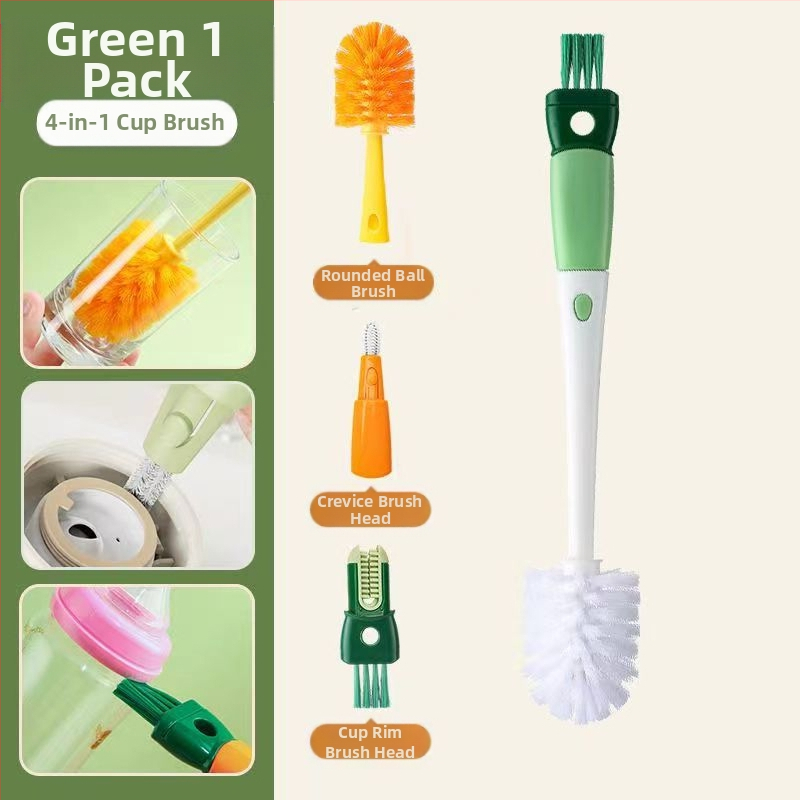 Garā roktura krūžu tīrīšanas birste, 5-1 daudzfunkcionāla sūkļveida tīrīšana krūzēm un pudelēm