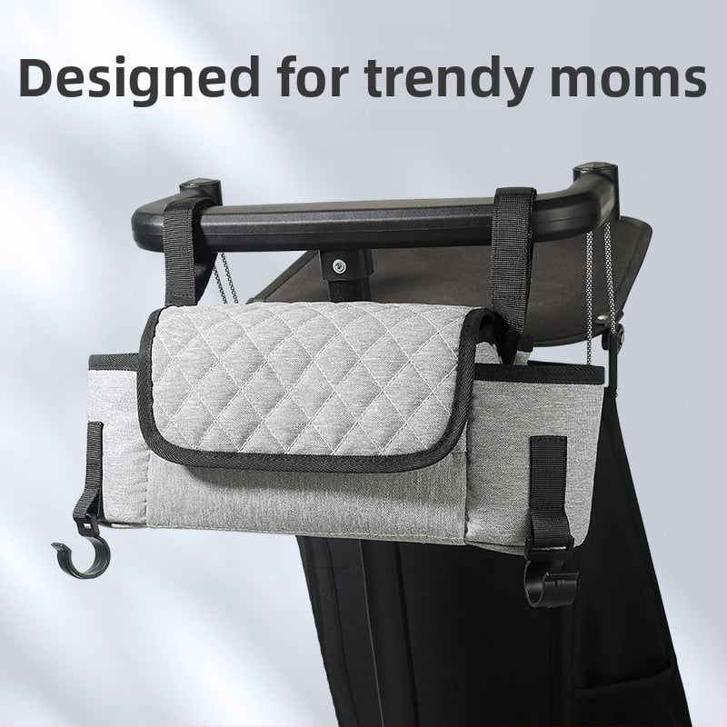 Babakocsi tároló táska szervező – Oxford anyag, poliészter bélés, lélegző és vízálló, ultrakönnyű, ívelt vállpánt