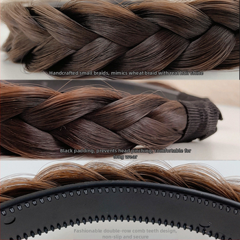 Plaukų juostelė su žuvies kaulo pynimu – rankų darbo plastikinis plaukų aksesuaras moterims, etninis retro stilius, pavasaris 2023