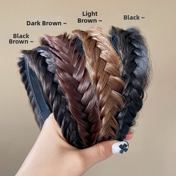 Plaukų juostelė su žuvies kaulo pynimu – rankų darbo plastikinis plaukų aksesuaras moterims, etninis retro stilius, pavasaris 2023