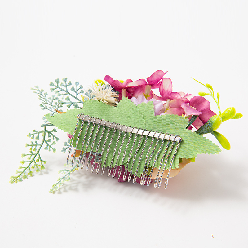 Rankų darbo metalinės plaukų šukos su rožių motyvu, retro gėlių stiliaus moterims