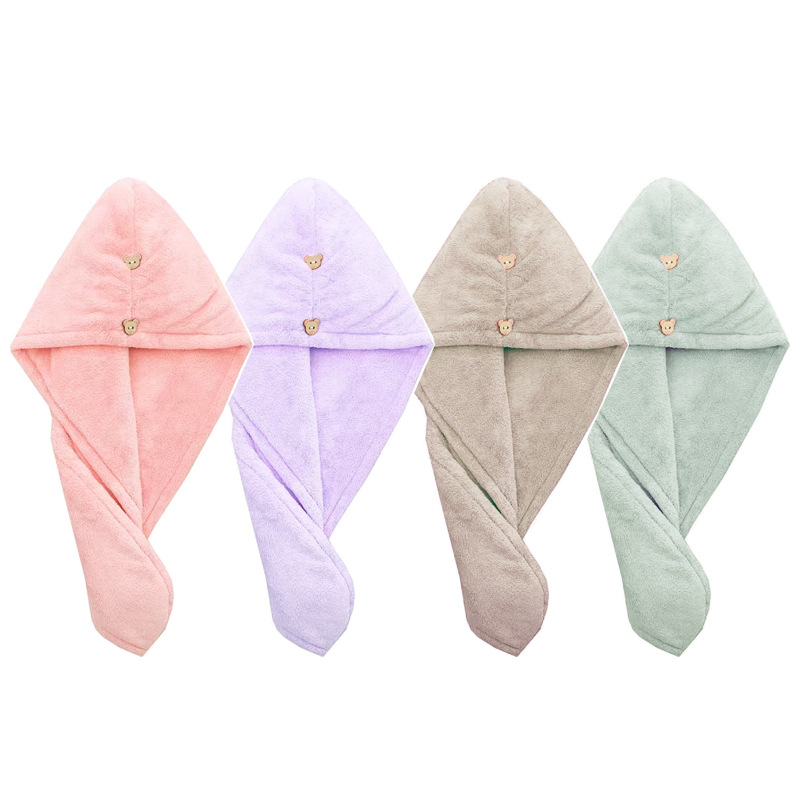 Moteriška plaukų džiovinimo skrybėlė iš koralo fliso, 25 g, logotipo spauda, pritaikomas apdorojimas, licencijuota privatų etiketė