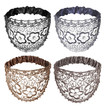 Κορεατικού στυλ υφασμάτινη κορδέλα μαλλιών με μοτίβο ανθού δαμασκηνιάς και χάντρες