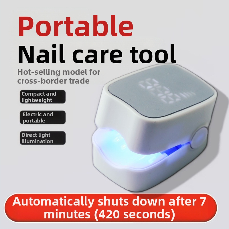 Nešiojama manikiūro lempa su skaitmeniniu ekranu, įkraunama, trys LED šviesos