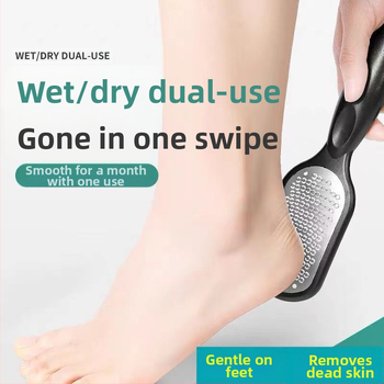 Λίμα ποδιών και μύλος με καπάκι – ανοξείδωτο ατσάλι και πλαστικό, κυκλική πέτρα λείανσης, διπλής χρήσης απολέπιση κάλων