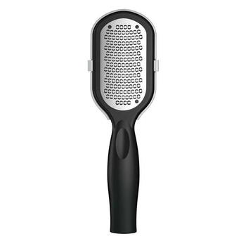 Λίμα ποδιών και μύλος με καπάκι – ανοξείδωτο ατσάλι και πλαστικό, κυκλική πέτρα λείανσης, διπλής χρήσης απολέπιση κάλων