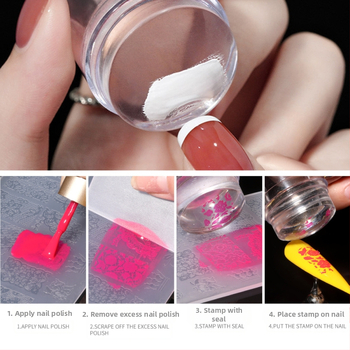 Set za nokte s prozirnom silikonskom glavom za otiskivanje i pločom za prijenos uzoraka – Princess serija, Aurora dizajni