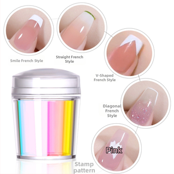 Set za nokte s prozirnom silikonskom glavom za otiskivanje i pločom za prijenos uzoraka – Princess serija, Aurora dizajni