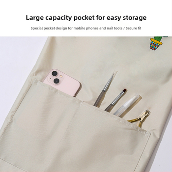 Ποδιά μανικιούρ — αδιάβροχη και ανθεκτική σε λάδια, πολυεστερικό υλικό, μοντέρνος σχεδιασμός, επαγγελματική ενδυμασία εργασίας για τεχνικούς νυχιών, 1 τεμάχιο