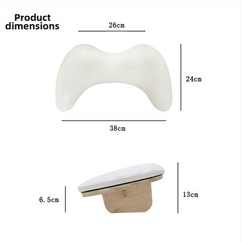 Σετ μαξιλαράκι ανάπαυσης χεριού σε σχήμα U για μανικιούρ – συμβατό με επιτραπέζια λάμπα φωτοθεραπείας, κατασκευή από δέρμα-σφουγγάκι-ξύλο