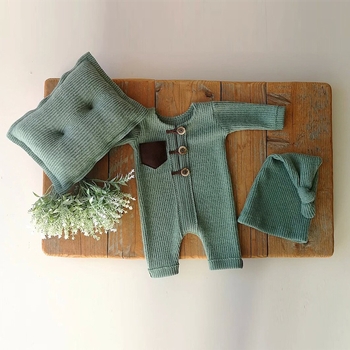 Комплект за новородени от три части: плетена шапка и възглавничка, полипропиленова тъкан с мека обработка, произход Шандонг