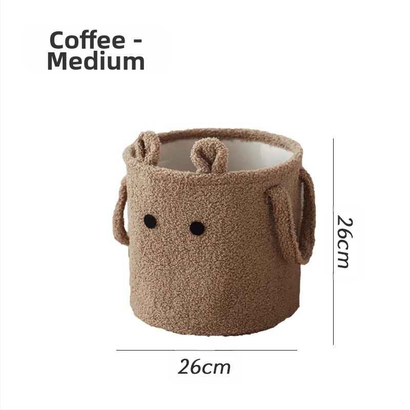 Drabužių laikymo krepšys, flanelės medžiaga, animacinio filmo stilius, svetainės laikymui (0.3 kg)