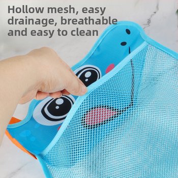 Vannas istabas ūdens rotaļlietu uzglabāšanas soma ar piesūcekni un sietveida žāvēšanas somiņu, poliesters, piemērots vecumam 4–6 gadi