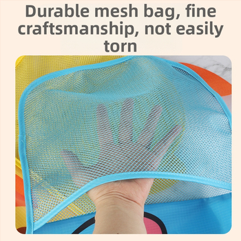 Vannas istabas ūdens rotaļlietu uzglabāšanas soma ar piesūcekni un sietveida žāvēšanas somiņu, poliesters, piemērots vecumam 4–6 gadi