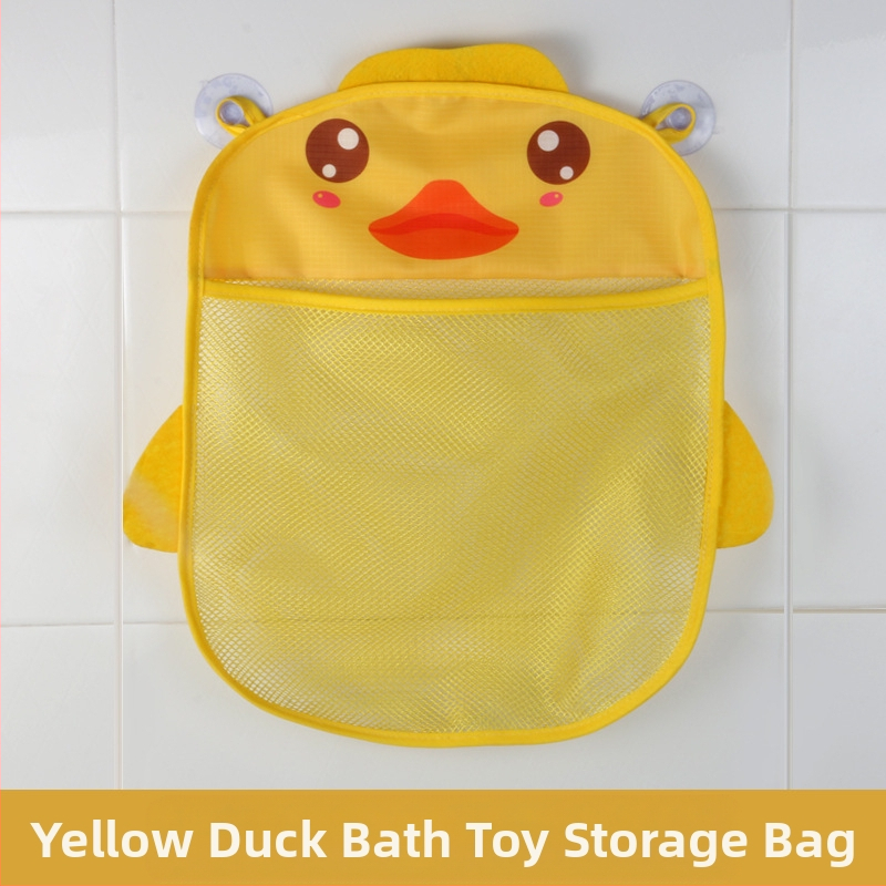 Vannas istabas ūdens rotaļlietu uzglabāšanas soma ar piesūcekni un sietveida žāvēšanas somiņu, poliesters, piemērots vecumam 4–6 gadi