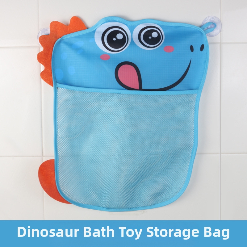 Vannas istabas ūdens rotaļlietu uzglabāšanas soma ar piesūcekni un sietveida žāvēšanas somiņu, poliesters, piemērots vecumam 4–6 gadi
