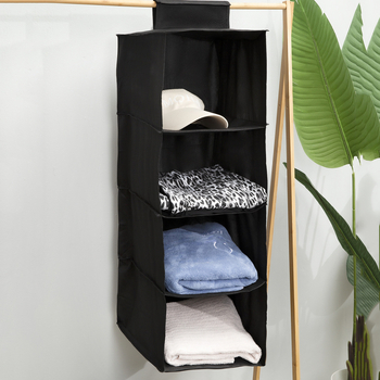 Τσάντα αποθήκευσης με κρεμάστρα, 4-στρώσεων μη υφαντό ύφασμα, μοντέλο QS003, ιαπωνικού στυλ 3D, για τοίχο ή κρεμάστρα ντουλάπας