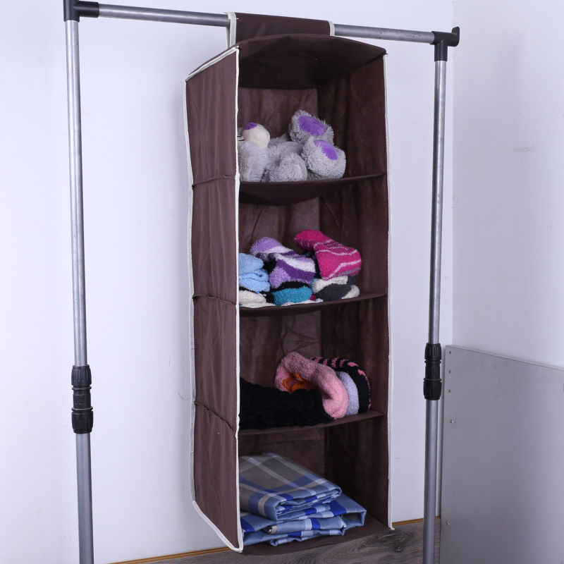 Geantă de depozitare atârnabilă, 4-straturi din material nețesut, model QS003, stil japonez 3D, pentru montaj pe perete sau atârnare în dulap