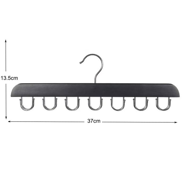 Стойка за панталони от дърво с 20 куки, въртяща се на 360°, за колани и вратовръзки, модерен минималистичен органайзер за дрехи