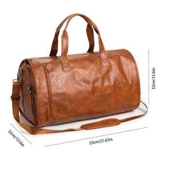 Τσάντα ταξιδιού με μετατρέψιμο σχεδιασμό, φορητή τσάντα ώμου, μοντέλο APJ973, PU δέρμα, αδιάβροχη, unisex