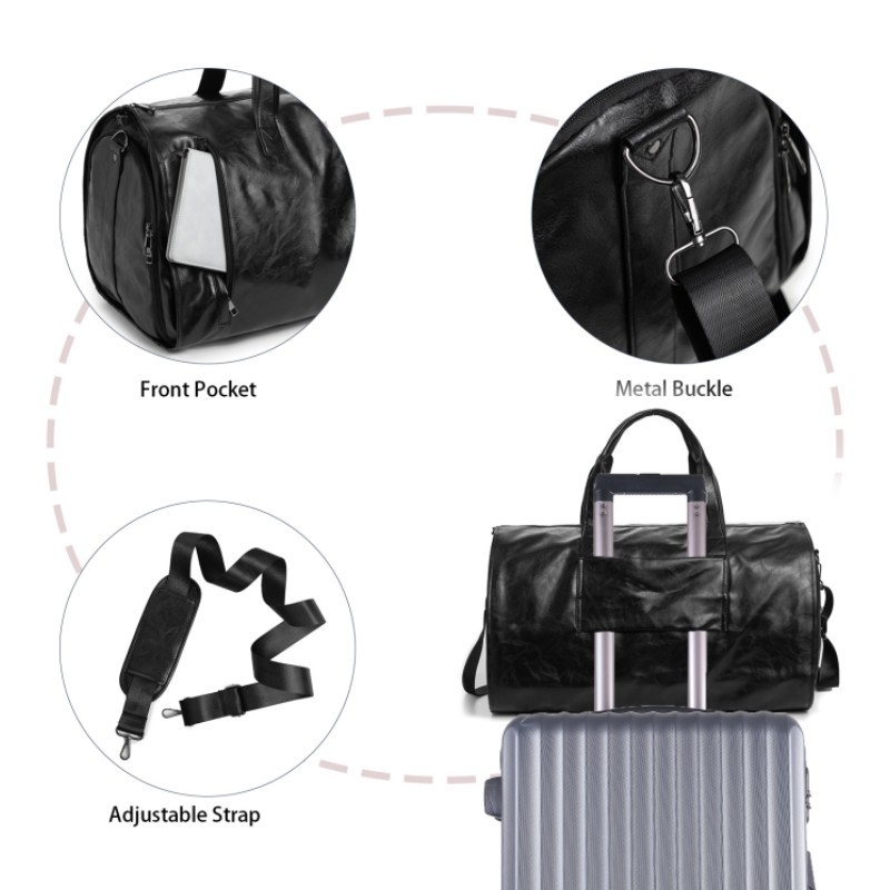 Geantă de călătorie convertibilă, geantă de umăr portabilă, model APJ973, PU piele, impermeabilă, unisex