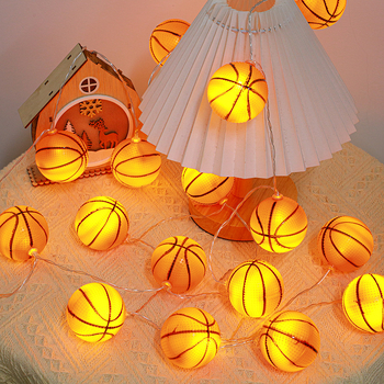 LED αλυσίδα φωτισμού σε σχήμα μπάλας μπάσκετ, εσωτερική διακόσμηση με αθλητικό θέμα, 20 LED, τροφοδοσία με μπαταρίες, IP43, 100 lm