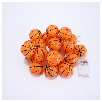 LED αλυσίδα φωτισμού σε σχήμα μπάλας μπάσκετ, εσωτερική διακόσμηση με αθλητικό θέμα, 20 LED, τροφοδοσία με μπαταρίες, IP43, 100 lm