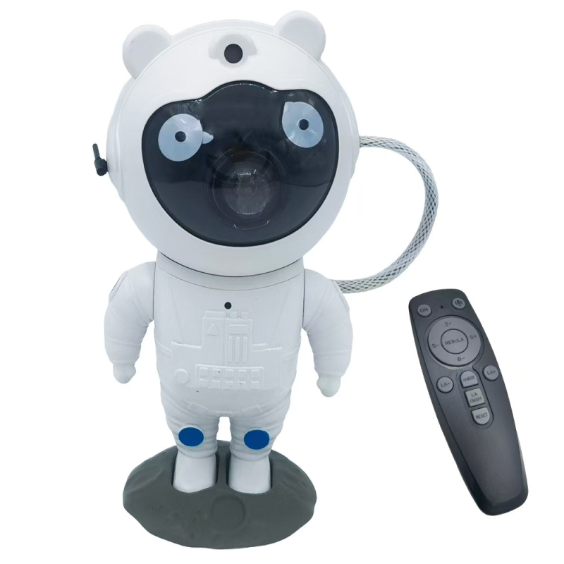 Lampă de noapte cu urs astronaut: proiecție a cerului înstelat, muzică, telecomandă, alimentare la priză, stil modern minimalist