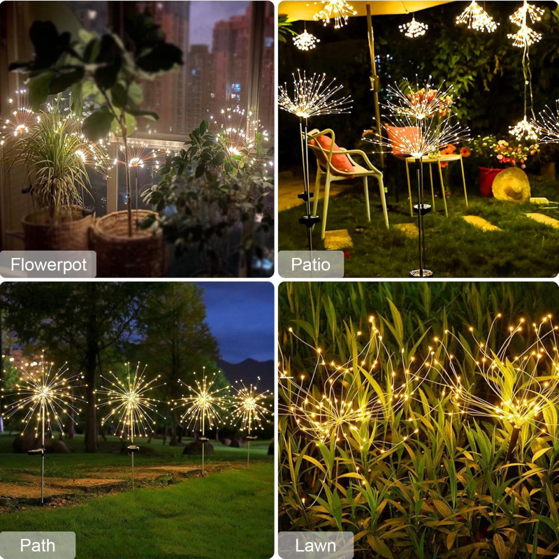 Соларна лампа с глухарчеобразна нишка за външен двор, модел BX007, IP65, светлинна мощност 5000, вход ≤36V