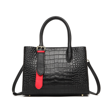 Γυναικεία τσάντα από γνήσιο δέρμα, Α’ στρώμα βοδινού δέρματος, στυλ Boston, κάθετη τετράγωνη φόρμα, φερμουάρ