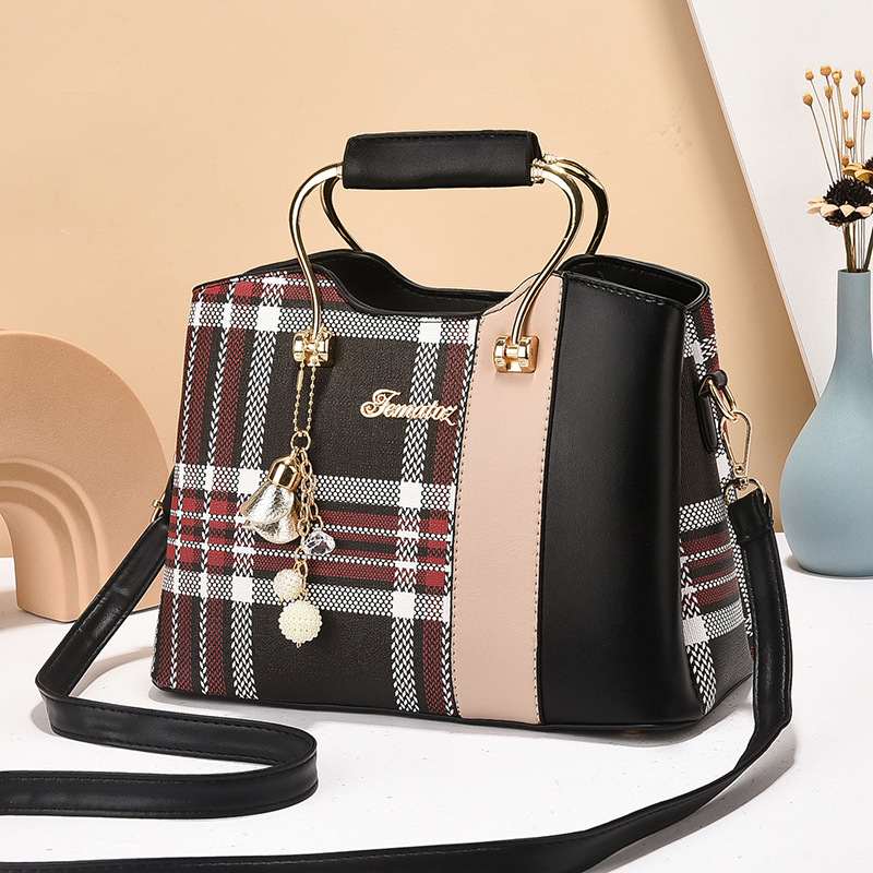 Geantă de umăr din PU, curea de umăr simplă, închidere cu fermoar, formă orizontală dreptunghiulară, căptușeală poliester