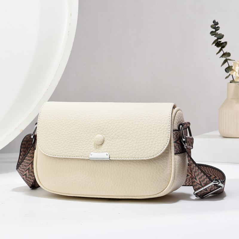 2024-es új kis négyszögletű crossbody táska nőknek, PU bőr, világos szín
