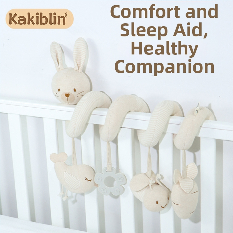 kakiblin Органична памучна играчка за закачване върху легло за бебета и малки деца, ранно образование, платнена играчка, 0–3 години