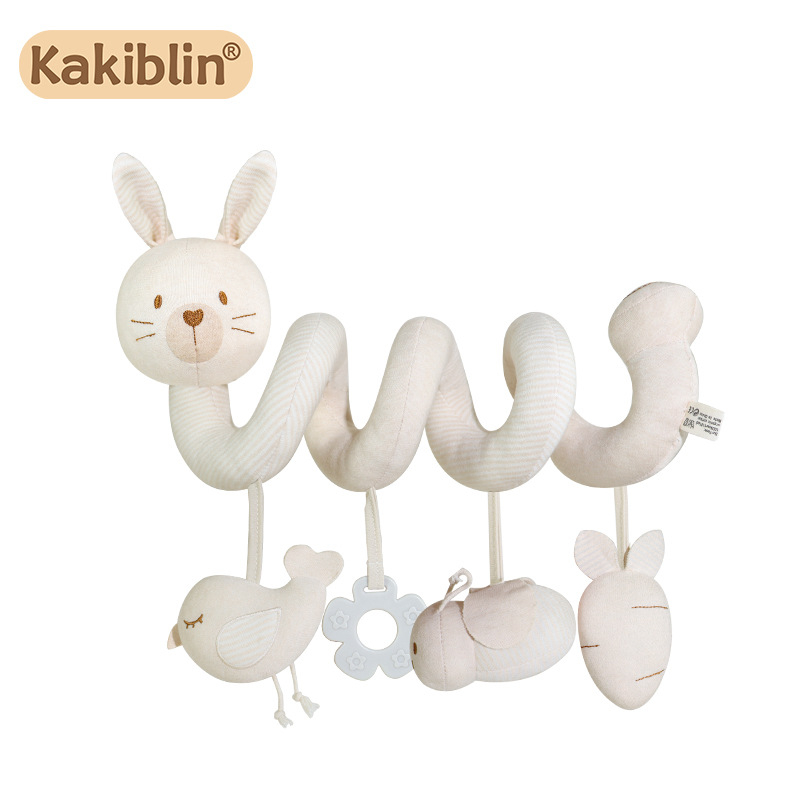kakiblin Organinė medvilninė lovos pakabinama žaislas kūdikiams ir mažiems vaikams, ankstyvasis ugdymas, audinio žaislas, 0–3 metai