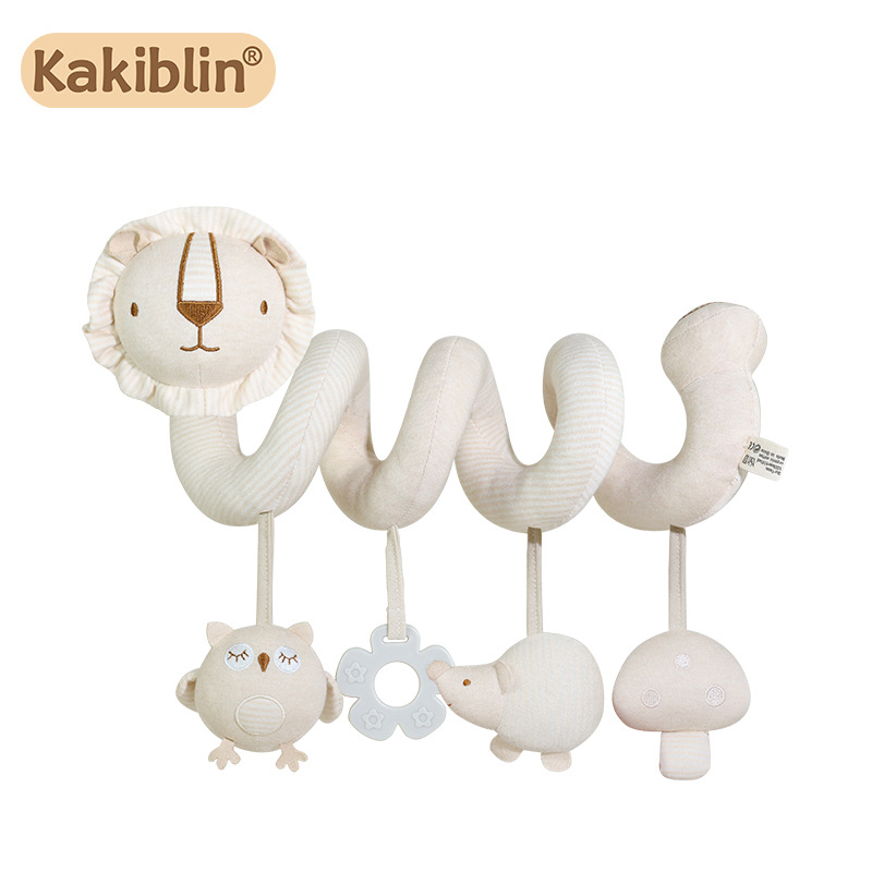 kakiblin Organinė medvilninė lovos pakabinama žaislas kūdikiams ir mažiems vaikams, ankstyvasis ugdymas, audinio žaislas, 0–3 metai