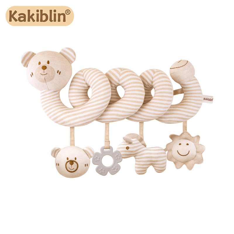 kakiblin Organinė medvilninė lovos pakabinama žaislas kūdikiams ir mažiems vaikams, ankstyvasis ugdymas, audinio žaislas, 0–3 metai