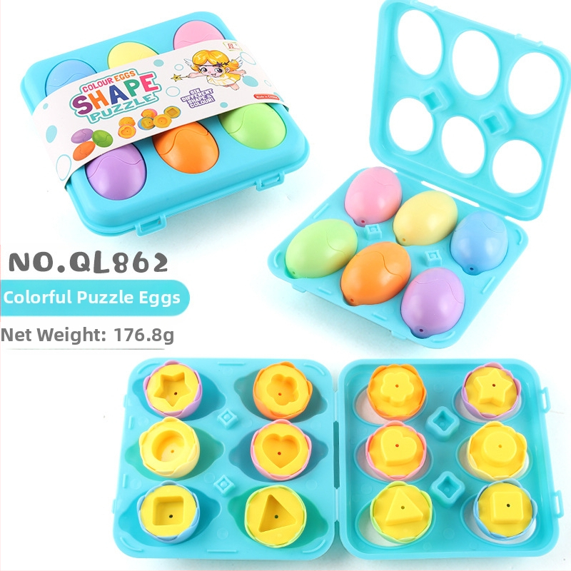 DIY saliekamā spēle pāriem geometrijas formu atpazīšanai – plastmasas rotaļlieta zīdaiņiem 0–3 gadi, veicina roku-acu koordināciju, sensorisko un kognitīvo attīstību.