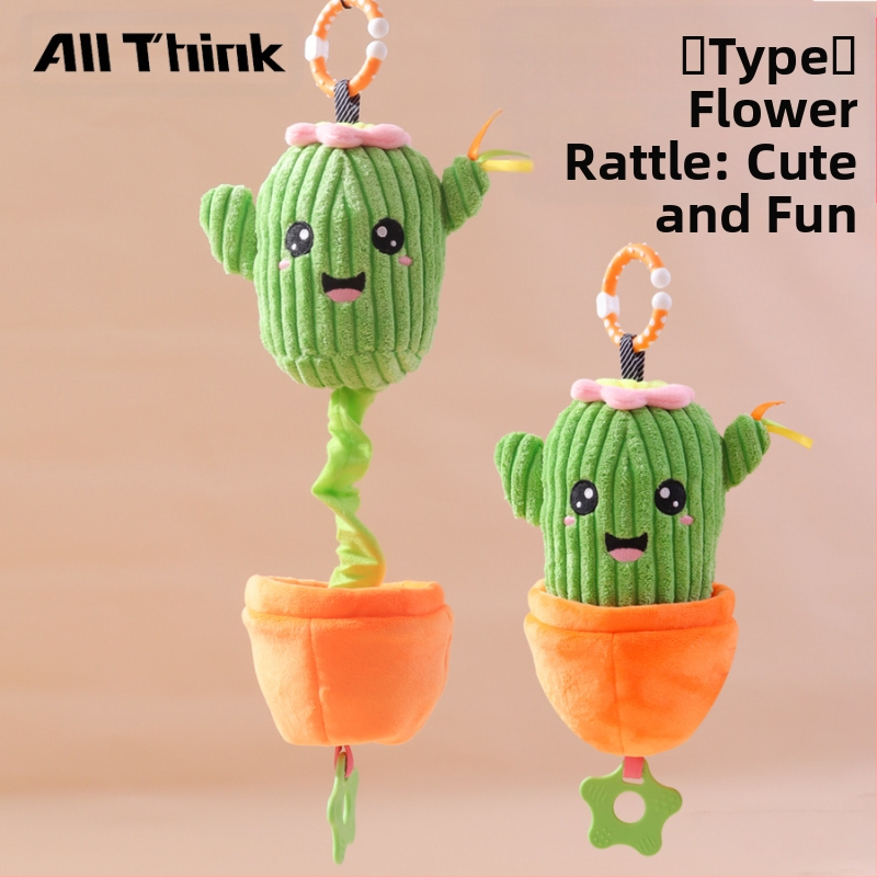 Allthink pliušinis pakabukas vežimėliui – augalų tematikos muzikos dėžutė, žaislas kūdikiams 0–3 m., raminantis