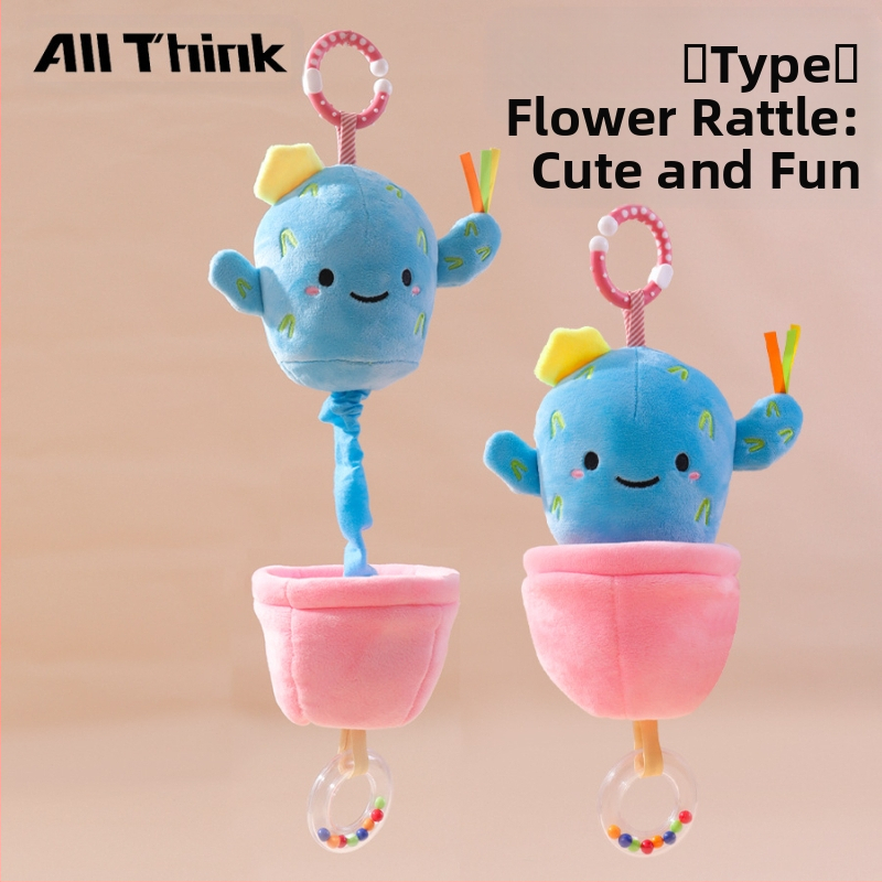 Allthink pliušinis pakabukas vežimėliui – augalų tematikos muzikos dėžutė, žaislas kūdikiams 0–3 m., raminantis