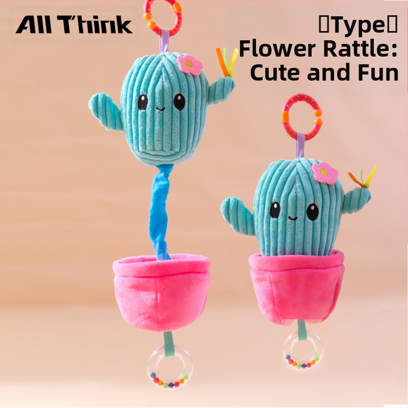 Allthink pliušinis pakabukas vežimėliui – augalų tematikos muzikos dėžutė, žaislas kūdikiams 0–3 m., raminantis