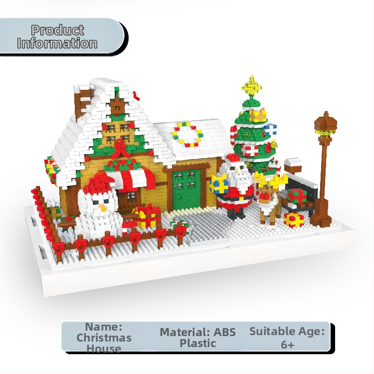 Коледно дърво с 24-дневен брояч – конструктор от строителни блокчета с тема Дядо Коледа, ABS, DIY, 0.8 кг, за деца 7–14 години, без електричество