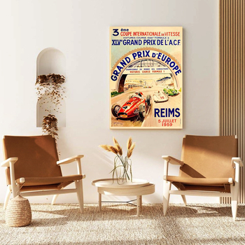 Безрамкова платнена картина с абстрактен автомобил – двупанелна стенна декорация